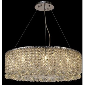 Empire 60cm Ceiling Pendant Chandelier, 9 Light G9, Polished Chrome, Crystal - Polished Chrome