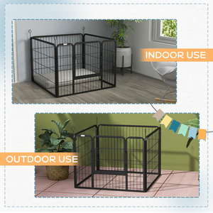 Metal Pet Playpen Dog Kennel - Grey by PawHut