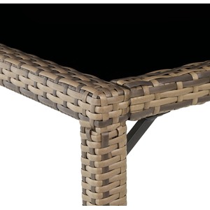 Rattan Garden Furniture Set 81 With Protective Cover - Nature/Dark Grey by tectake