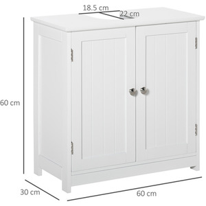 kleankin 60x60cm Under-Sink Storage Cabinet - White / 7.5kg by kleankin