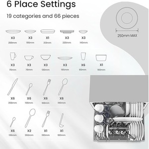 6.5L Freestanding Compact Dishwasher with LED Display by Comfee