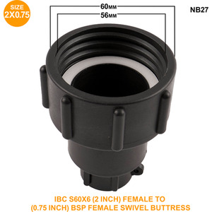 IBC S60x6 (2 inch) Female to (2 inch) BSP Female Swivel Buttress by DNA PACKAGING LTD