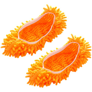 A Pair of Microfiber Cleaning Mop Slippers
