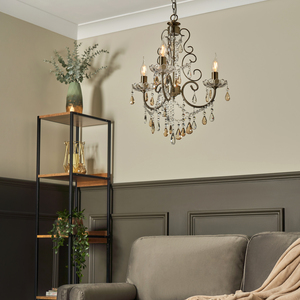 Madonna 3 Light Dual Mount Chandelier - Antique Brass by Litecraft