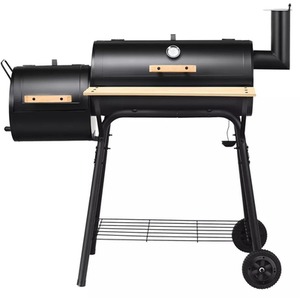 Outdoor Steel Charcoal Barbecue with Grill - Black by Wyld and Coco