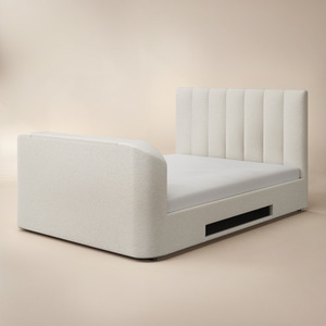 Megane Boucle Side Lift TV Ottoman - Beige / Double by Flair