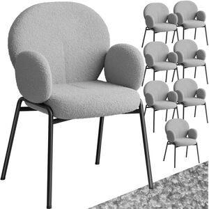 Dining Chair Scandi - Padded Boucle Cover, High Backrest by tectake
