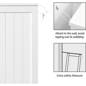 Wooden Bathroom Cabinet with Drawers and Shelf - White by Yaheetech