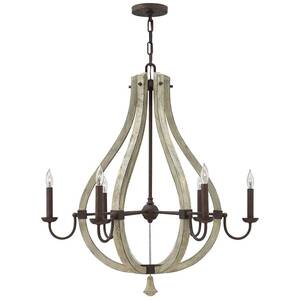 Middlefield 6 Light Chandelier Iron Rust Finish, E14 - Iron Rust