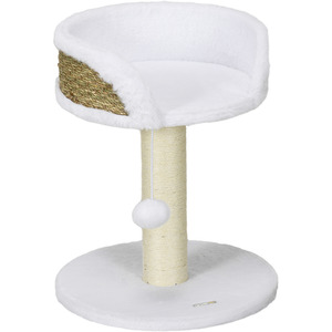 Pawhut Cat Tree Tower with Scratching Posts and Dangling Ball Perch - White by Pawhut