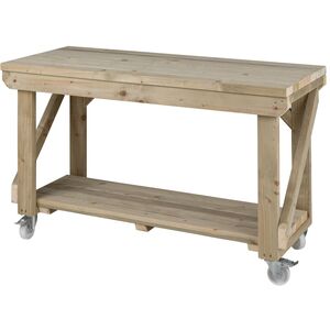 IndoorOutdoor Wooden Workbench With Wheels by Arbor Garden Solutions