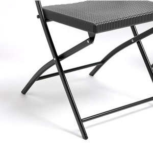 Set of 2 Rattan Effect Folding Garden Chairs - Grey by VonHaus