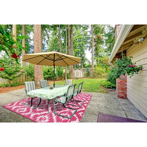 Tribal Geo Outdoor Rug - Pink