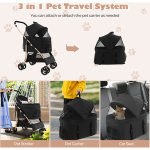Foldable Pet Stroller by Costway