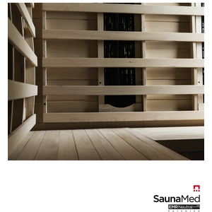 3 Person Indoor Classic Hemlock FAR Infrared Sauna EMR Neutral - Brown by SaunaMed