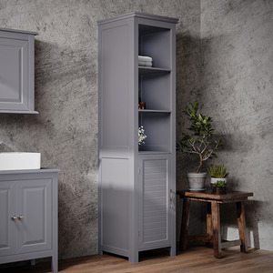 Freestanding Bathroom Tall Cabinet with Blind Door by Livingandhome