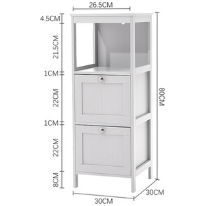 Compact Wooden Bathroom Cabinet with Drawers by Livingandhome