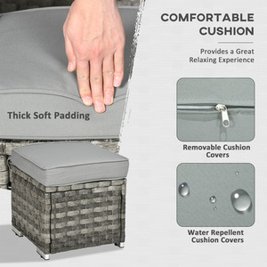 Outsunny 7 Pieces PE Rattan Garden Furniture Set - Grey by Outsunny