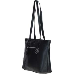 Bray Leather Shoulder Bag with Secure Zip Pocket - Black by Ashwood Leather