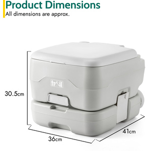 Portable Camping Flushable Toilet 10L - Grey by Trail