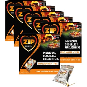 18 Zip Fire Lighters Individual odourless Cubes Instant Light BBQ - Neutral / 6 by ZIP