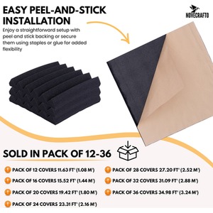 Self-Adhesive Acoustic Wall Panels - Peel and Stick Soundproofing Panels by NOVECRAFTO