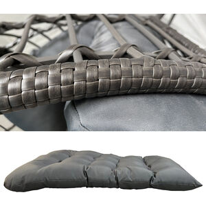 PE Rattan Egg Teardrop Cuddle Chair - Grey by Furniture One