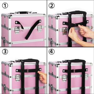4 Tier Rolling Cosmetic Case - Pink by Yaheetech