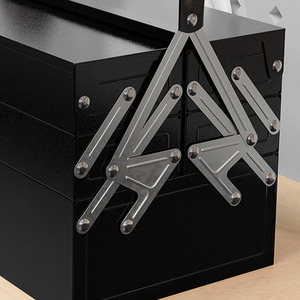 DURHAND 3 Tier Metal Tool box - Black / 34cm / 21 - 34 cm by DURHAND