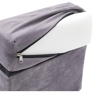 3-Step Convertible Pet Stairs with Removable Cover - Grey by Livingandhome