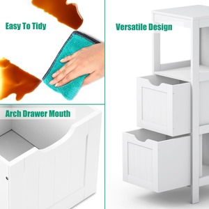 Bathroom Side Storage Cabinet - White by Costway