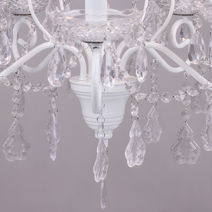Antiqued White Jewelled Ceiling Chandelier