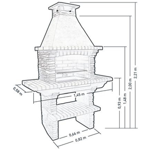 Stone Masonry BBQ with Grill and Side Tables by Callow