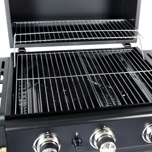 Outdoor Gas BBQ Grill Trolley With Side Shelf - Black / 106cm by Livingandhome