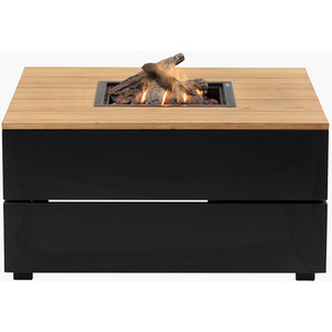 Cosipure 100cm Teak Square Fire Pit - Black by Pacific Lifestyle