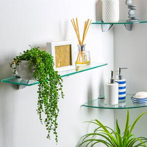 Floating Glass Corner Shelf - 30cm - Chrome / 1 by Harbour Housewares