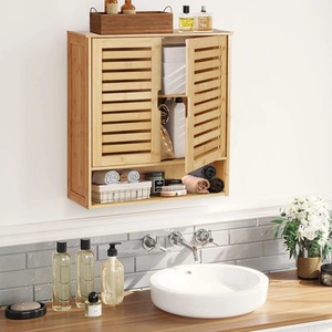 Wall Mounted Bathroom Storage Cabinet - Bamboo by Wyld and Coco