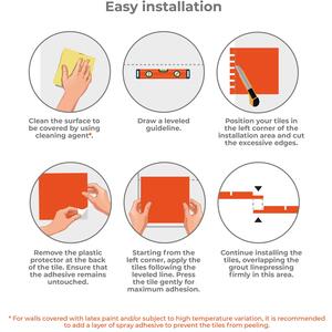 3D Glossy Peel and Stick Wall Tile Stickers - White / 12 by WALPLUS