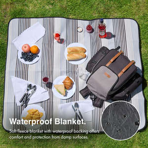 4 Person Picnic Backpack with Blanket - Dark Grey by VonShef