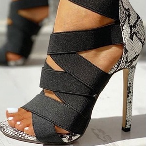 Snake Print Roman High Heel Sandals