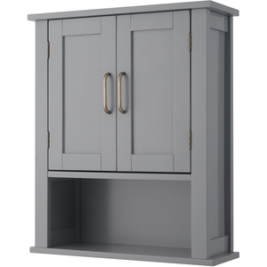 Wooden Bathroom Grey Medicine Cabinet - Grey by Teamson Home