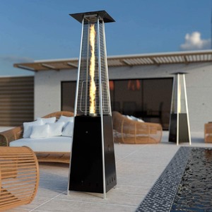 Black Stainless Steel Outdoor Patio Gas Heater - Black by BU-KO