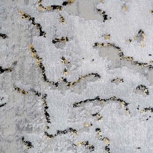 Grey Gold Metallic Distressed Abstract Area Rug by The Rug House