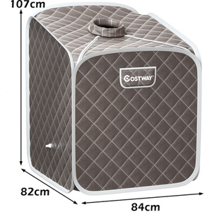 2L Foldbale Steam Sauna Personal Therapeutic Steam Spa - Grey by Costway