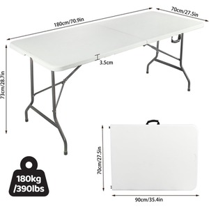 Alivio 6ft Heavy Duty Folding Table - White by Alivio