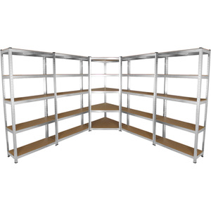 Galwix 90cm Racking Bundle Corner Shelving and 4 Garage Racking Bays - Silver by Monster Racking