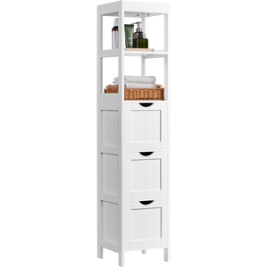Tall Slim Bathroom Storage Cabinet - White by Yaheetech