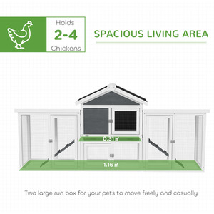 PawHut Wooden Chicken Coop - Grey by PawHut