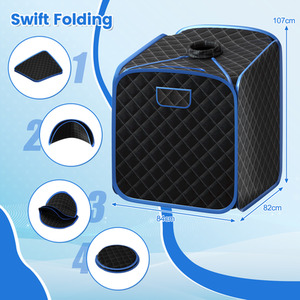 Foldbale Steam Sauna Personal Therapeutic Steam Spa - Black by Costway