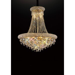 Alexandra Ceiling Pendant Chandelier 13 Light French Gold, Crystal - Gold